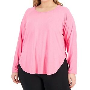 ID Ideology Plus Size Essentials Long Sleeve T-Shirt Pink 3X